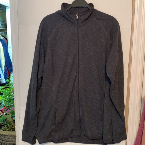 Tek Gear Gray Long Sleeve Zip Up with Thumb Holes Grey Size 2X - Picture 4 of 4